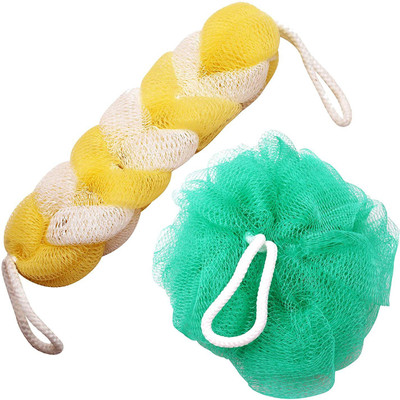 Wisdom Loofah(Pack of 2, Green, Yellow)