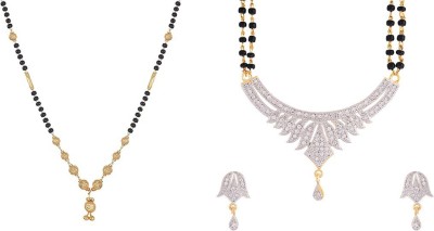 ZENEME Combo of 2 Gold PlatedNecklace for Women Alloy Mangalsutra