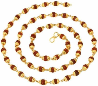 KGM Brass plated golden cap rudraksha mala Gold-plated Plated Brass Chain