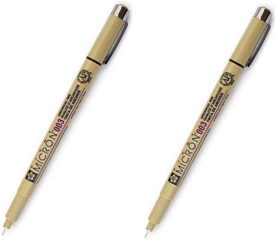 SAKURA Micron Fineliner Pen(Pack of 2, Ink Color - Black)