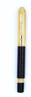 greencom izone 821 half gold Made Glossy Black Finish Body with Gold Parts & Golden Cap H Roller Ball Pen(Blue)