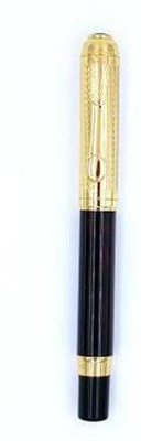 greencom izone 821 half gold Made Glossy Black Finish Body with Gold Parts & Golden Cap H Roller Ball Pen(Ink Color - Blue)