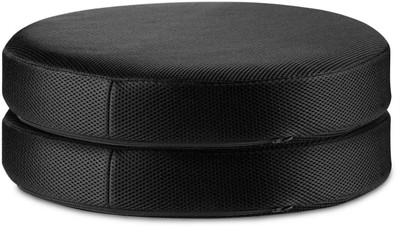 The White Willow 16 Inch Round Orthopedic Medium Firm High Resilience Memory Foam Solid Chair Pad Pack of 2(Black)
