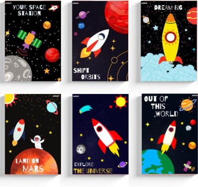 Motivational Posters with space theme - 6 pieces Paper Print(8 inch X 6 inch, 300 GSM Cards not rolled)