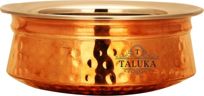 TALUKA (4.2 x 1.5 Inches) Handmade Traditional Best Quality Copper Serving Dish Stainless Steel Platter Capacity :- 200 ML Copper Handi 1 L(Copper, Stainless Steel)