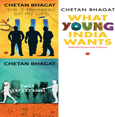 Half Girlfriend + What Young India Wants: Selected Non - Fiction + The 3 Mistakes Of My Life (Set Of 3 Books)(Paperback, CHETAN BHAGAT)