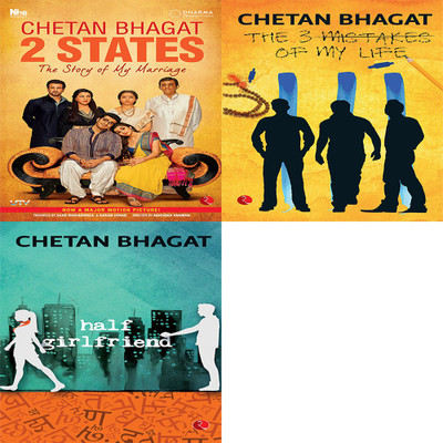 Half Girlfriend + The 3 Mistakes Of My Life + 2 States The Story Of My Marriage (Set Of 3 Books)(Paperback, CHETAN BHAGAT)