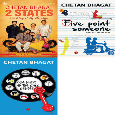 One Night @ The Call Centre + Five Point Someone ; What Not To Do At IIT + 2 States The Story Of My Marriage (Set Of 3 Books)(Paperback, Chetan Bhagat) One Night @ The Call Centre + Five Point Someone ; What Not To Do At IIT + 2 States The Story Of My Marriage (Set Of 3 Books)(Paperback, Chetan Bhagat)