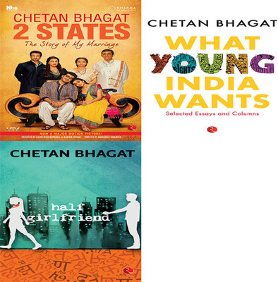 Half Girlfriend + What Young India Wants: Selected Non - Fiction + 2 States The Story Of My Marriage (Set Of 3 Books)(Paperback, CHETAN BHAGAT) Half Girlfriend + What Young India Wants: Selected Non - Fiction + 2 States The Story Of My Marriage (Set Of 3 Books)(Paperback, CHETAN BHAGAT)