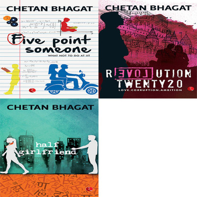 Half Girlfriend + Revolution Twenty 20: Love. Corruption. Ambition + Five Point Someone ; What Not To Do At IIT (Set Of 3 Books)(Paperback, Chetan Bhagat) Half Girlfriend + Revolution Twenty 20: Love. Corruption. Ambition + Five Point Someone ; What Not To Do At IIT (Set Of 3 Books)(Paperback, Chetan Bhagat)