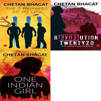 One Indian Girl + Revolution Twenty 20: Love. Corruption. Ambition + The 3 Mistakes Of My Life (Set Of 3 Books)(Paperback, Chetan Bhagat)