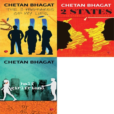Half Girlfriend + 2 States: The Story Of My Marriage + The 3 Mistakes Of My Life (Set Of 3 Books)(Paperback, CHETAN BHAGAT)