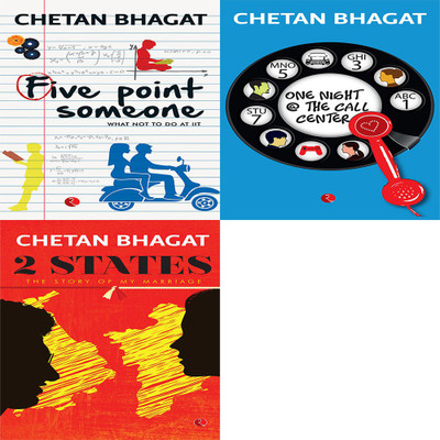 2 States: The Story Of My Marriage + One Night @ The Call Centre + Five Point Someone ; What Not To Do At IIT (Set Of 3 Books)(Paperback, CHETAN BHAGAT)