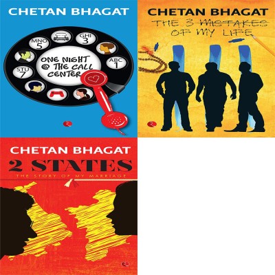 2 States: The Story Of My Marriage + The 3 Mistakes Of My Life + One Night @ The Call Centre (Set Of 3 Books)(Paperback, Chetan Bhagat)