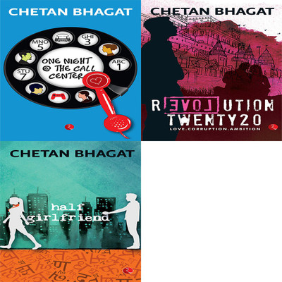 Half Girlfriend + Revolution Twenty 20: Love. Corruption. Ambition + One Night @ The Call Centre (Set Of 3 Books)(Paperback, CHETAN BHAGAT)