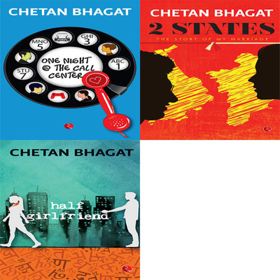 Half Girlfriend + 2 States: The Story Of My Marriage + One Night @ The Call Centre (Set Of 3 Books)(Paperback, Chetan Bhagat)