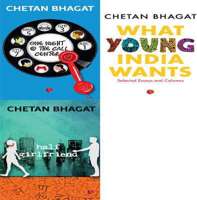 Half Girlfriend + What Young India Wants: Selected Non - Fiction + One Night @ The Call Centre (Set Of 3 Books)(Paperback, CHETAN BHAGAT)