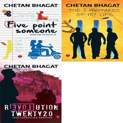 Chetan Bhagat Bestsellers - Revolution Twenty 20: Love. Corruption. Ambition + The 3 Mistakes Of My Life + Five Point Someone ; What Not To Do At Iit (Set Of 3 Books)(Paperback, CHETAN BHAGAT)
