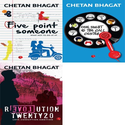 Revolution Twenty 20: Love. Corruption. Ambition + One Night @ The Call Centre + Five Point Someone ; What Not To Do At IIT (Set Of 3 Books)(Paperback, CHETAN BHAGAT)