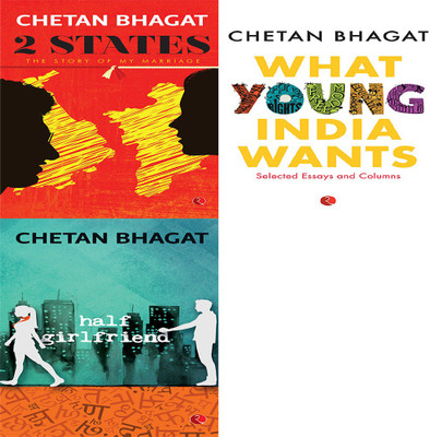 Half Girlfriend + What Young India Wants: Selected Non - Fiction + 2 States: The Story Of My Marriage (Set Of 3 Books)(Paperback, CHETAN BHAGAT)