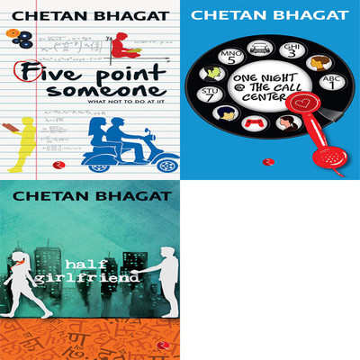 Half Girlfriend + One Night @ The Call Centre + Five Point Someone ; What Not To Do At IIT (Set Of 3 Books)(Paperback, CHETAN BHAGAT)