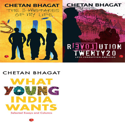 Chetan Bhagat Combo - 3 Mistakes Of My Life, Revolution Twenty20, What Young India Wants (Set Of 3 Books)(Paperback, CHETAN BHAGAT)