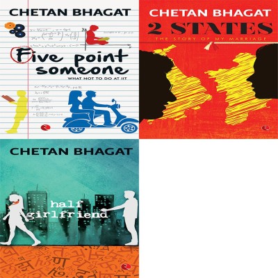 Half Girlfriend + 2 States: The Story Of My Marriage + Five Point Someone ; What Not To Do At IIT (Set Of 3 Books)(Paperback, Chetan Bhagat)