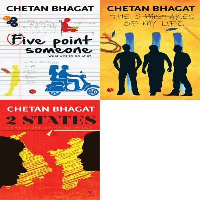 2 States: The Story Of My Marriage + The 3 Mistakes Of My Life + Five Point Someone ; What Not To Do At IIT (Set Of 3 Books)(Paperback, CHETAN BHAGAT)