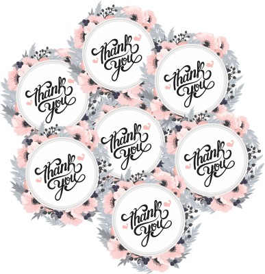 DivineDesigns 12.7 cm English Roses Thank You Gifts Stickers | Matte Finish Labels / Sticker | 2 Inches Stickers for Gifting Label - ( 50 Pieces/Labels ) Self Adhesive Sticker(Pack of 50)