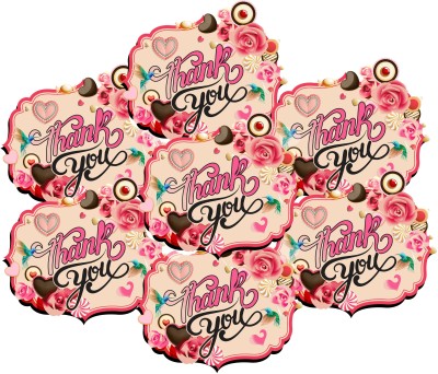 DivineDesigns 5.08 cm Hearts Candy Thank You Gifts Stickers | Matte Finish Labels / Sticker | 2 Inches Stickers for Gifting Label - ( 50 Pieces/Labels ) Self Adhesive Sticker(Pack of 50)