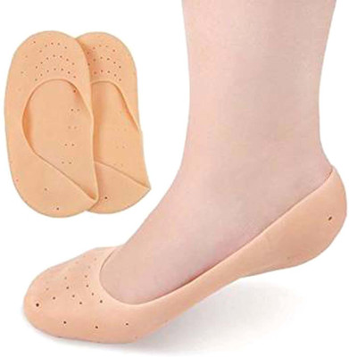 Nihuusravee Silicone Moisturizing Breathable Anti Crack Heel Socks for Cracking Pain Heel Support(Orange)