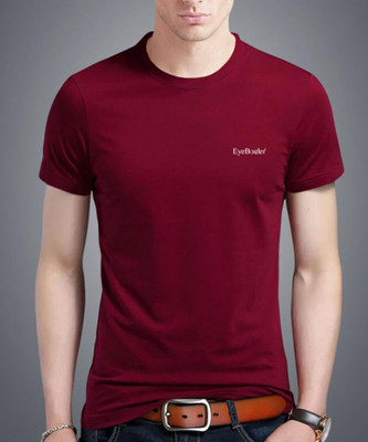 EyeBogler Solid Men Round Neck Reversible Red T-Shirt