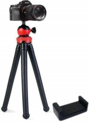 Power Smart Flexible Cell Phone Octopus Gorilla Tripod Stand for DSLR Camera & Mobile Phone Lightweight Bendable Foldable Gorillapod with Ball Head with Mobile Holder Tripod Tripod Ball Head(Black, Red, Supports Up to 3200 g)