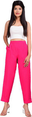 Dexus Slim Fit Women Pink Trousers