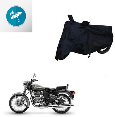 SRENTERPRISES Two Wheeler Cover for Royal Enfield(Bullet 500, Black)