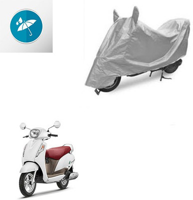 SRENTERPRISES Two Wheeler Cover for Suzuki(Access, Silver)