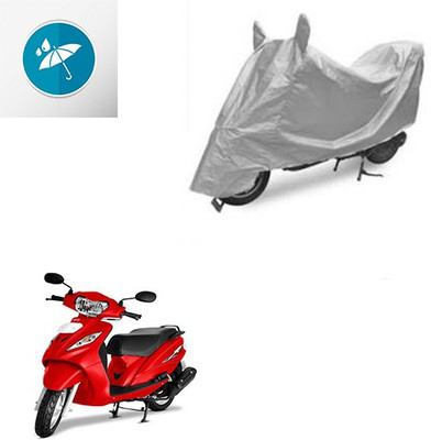 SRENTERPRISES Two Wheeler Cover for TVS(Wego, Silver)
