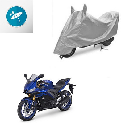 SRENTERPRISES Two Wheeler Cover for Yamaha(YZF R25, Silver)