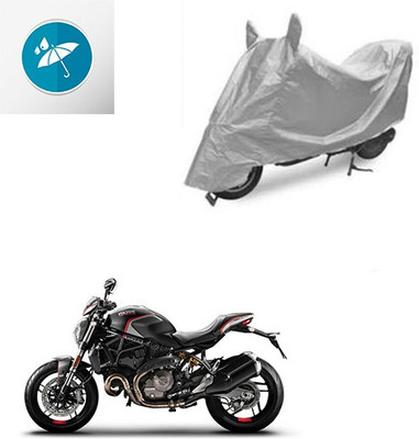 SRENTERPRISES Two Wheeler Cover for Ducati(Monster 82, Silver)