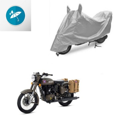 SRENTERPRISES Two Wheeler Cover for Royal Enfield(Classic 500, Silver)