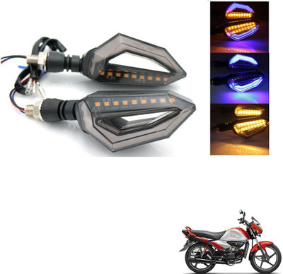 AuTO ADDiCT Front, Rear, Side LED Indicator Light for Hero Splendor Pro(Blue, Yellow)
