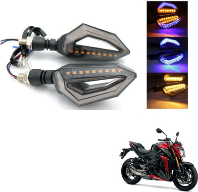 AuTO ADDiCT Front, Rear, Side LED Indicator Light for Suzuki GS(Blue, Yellow)