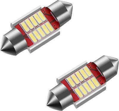 ALLEXTREME White 10 SMD LED 31mm 12V Non Polar Car Panel Interior Roof Light Bulb Dome Reading Lamp Festoon Light Bulb LED for Car Interior Light Car LED (12 V, 3 W)(Universal For Car, Pack of 2)