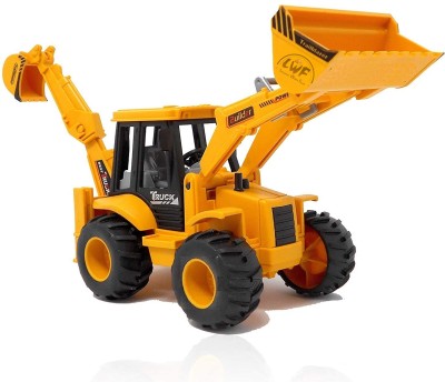 Learn With Fun 2 in 1 Construction Trucks Rotate by 180 Degree JCB Toy, Loader JCB Toy and Excavator Vehicle Engineering Toy for Boys girls Kids(Yellow, Pack of: 1)