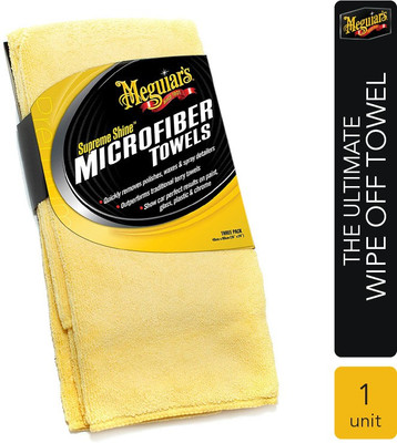 Meguiars Supreme Shine Microfibre Car Cleaning Towel High absorbent Thick Deep Dual-sided Microfiber pile Machine washable Microfiber Vehicle Washing  Cloth(Pack Of 1)
