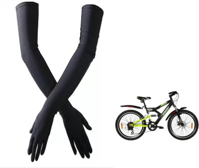 Buyra Cotton Arm Sleeve For Men & Women(Free, Black)
