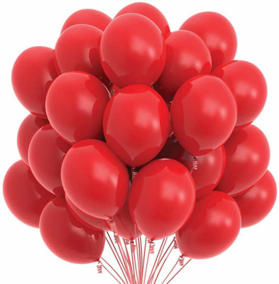 Eos Solid Solid Metallic Red balloons Balloon(Red, Pack of 50)
