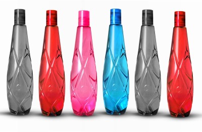 Stysol Well Designed Multi Color Fridge Water 1000 ml Bottle(Pack of 6, Red, Blue, Pink, Black, Plastic)