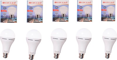 OVIN 9 W Standard B22 Inverter Inverter Bulb(White, Pack of 5)