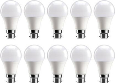 through 9 W Basic Round B22 LED Bulb(White, Pack of 10)